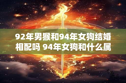 92年男猴和94年女狗结婚相配吗 94年女狗和什么属相最配