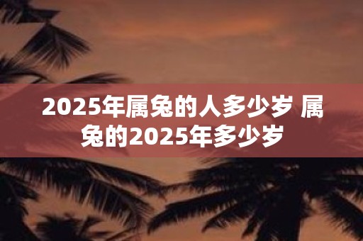 2025年属兔的人多少岁 属兔的2025年多少岁