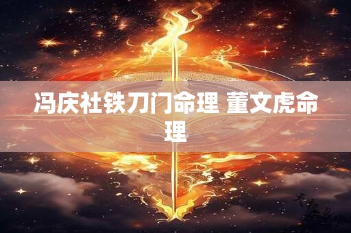 冯庆社铁刀门命理 董文虎命理