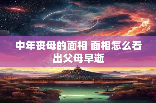 中年丧母的面相 面相怎么看出父母早逝