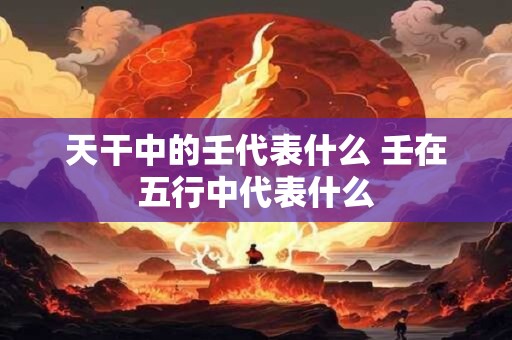 天干中的壬代表什么 壬在五行中代表什么