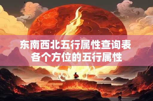 东南西北五行属性查询表 各个方位的五行属性