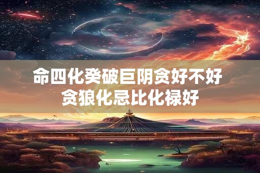 命四化癸破巨阴贪好不好 贪狼化忌比化禄好