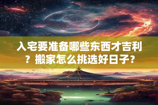 入宅要准备哪些东西才吉利？搬家怎么挑选好日子？