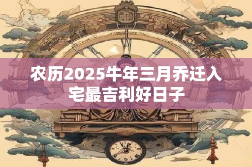 农历2025牛年三月乔迁入宅最吉利好日子